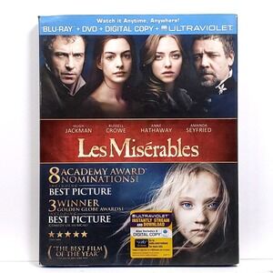 Universal Les Miserables Blu-ray DVD Musical Combo Excellent